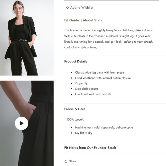 Darling Saunter Trouser, Black, Size 6 NWT - Picture 3 of 3